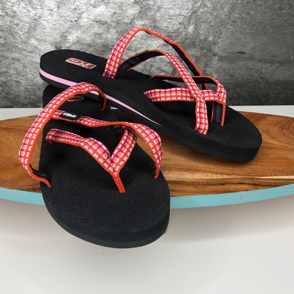 TEVA Olowahu Mush Flip Flops - Orange/Pink